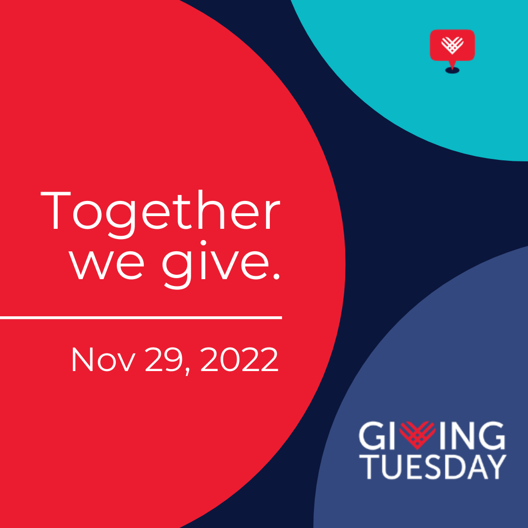 Geometric shapes and Giving Tuesday logo with text: Together we give. November 29, 2022. Image links to dupagemuseum.kindful.com (opens in new window)