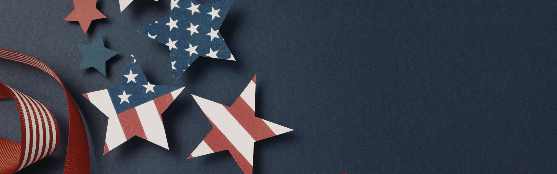 decorative americana ribbon and paper stars