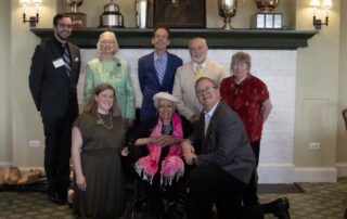 Pictured (back row, L-R): Zachary Bishop, Caroline Jacobsen, Bob Goldsborough, Keith Letsche, Nancy Flannery; (front row, L-R): Michelle Podkowa, Glennette Tilley Turner and Dan Wagner.