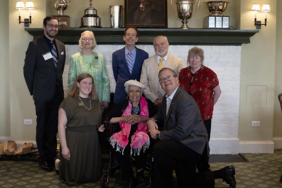Pictured (back row, L-R):  Zachary Bishop, Caroline Jacobsen, Bob Goldsborough, Keith Letsche, Nancy Flannery; (front row, L-R): Michelle Podkowa, Glennette Tilley Turner and Dan Wagner.
